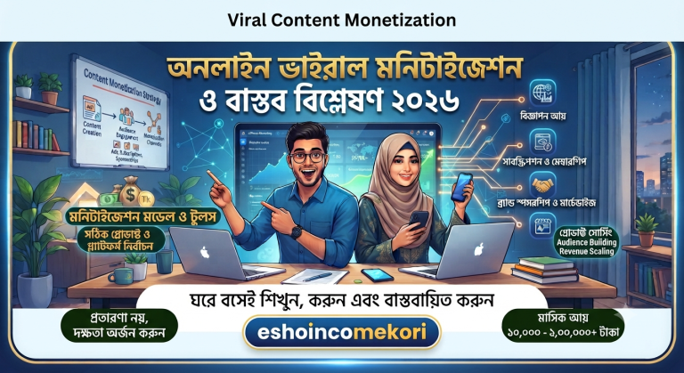 Viral content monetization অনলাইন ভাইরাল কনটেন্ট মনিটাইজেশন ও বাস্তব বিশ্লেষণ ২০২৬