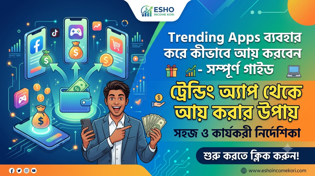 How to Earn From Trending Apps সম্পর্কে জানুন। Discover how people use popular apps for income, content creation, freelancing, marketing, and online business opportunities.