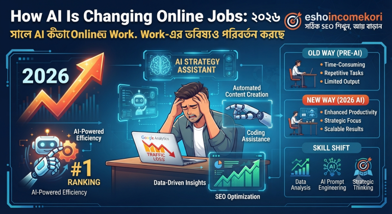 How AI Is Changing Online Jobs: ২০২৬ সালে AI কীভাবে Online Work-এর ভবিষ্যৎ পরিবর্তন করছে