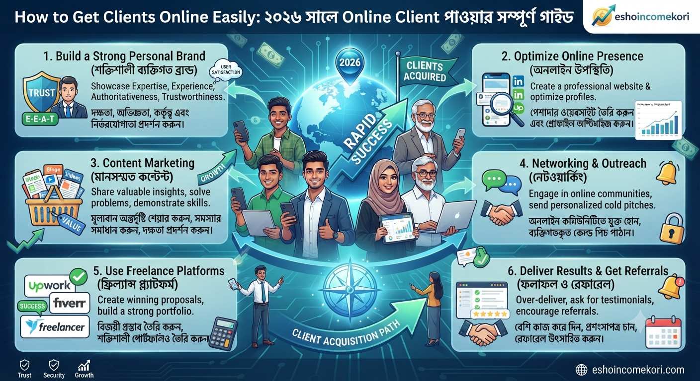 How to Get Clients Online Easily: ২০২৬ সালে Online Client পাওয়ার সম্পূর্ণ গাইড