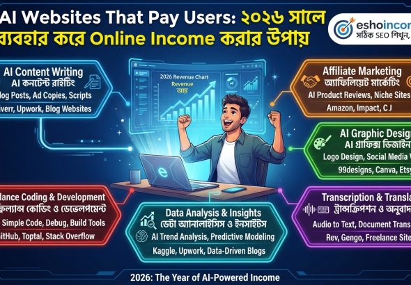 Top AI Websites That Pay Users: ২০২৬ সালে AI ব্যবহার করে Online Income করার উপায়