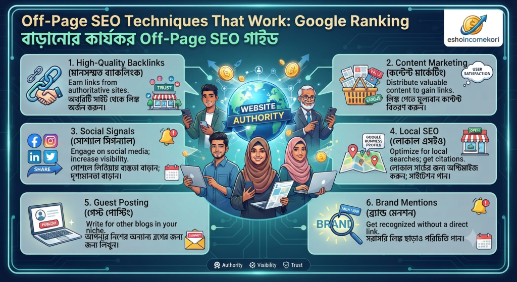 Off-Page SEO Techniques That Work: Google Ranking বাড়ানোর কার্যকর Off-Page SEO গাইড