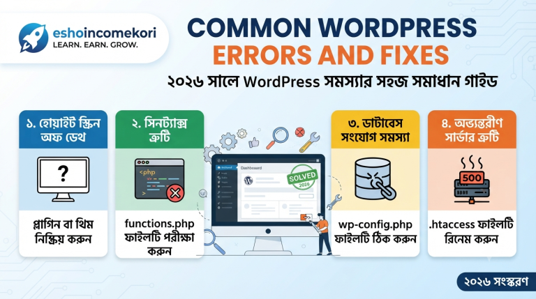 Common WordPress Errors and Fixes: ২০২৬ সালে WordPress সমস্যার সহজ সমাধান গাইড