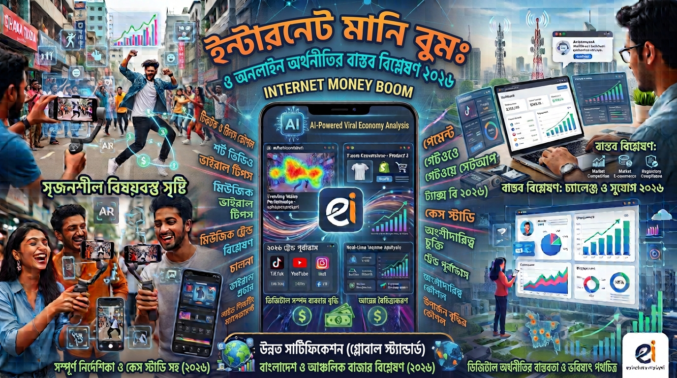 Internet money boom অনলাইন ইনকাম বুম ও ডিজিটাল অর্থনীতির বাস্তব বিশ্লেষণ ২০২৬