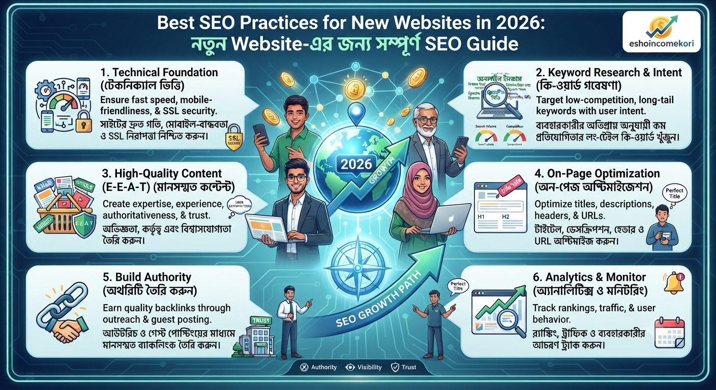 Best SEO Practices for New Websites in 2026: নতুন Website-এর জন্য সম্পূর্ণ SEO Guide