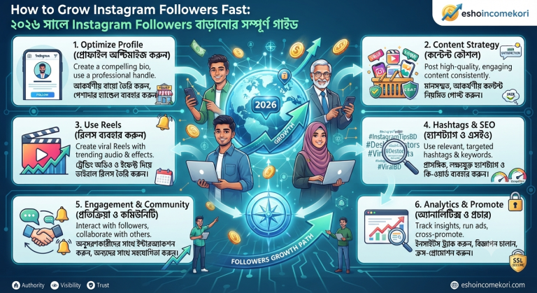 How to Grow Instagram Followers Fast: ২০২৬ সালে Instagram Followers বাড়ানোর সম্পূর্ণ গাইড