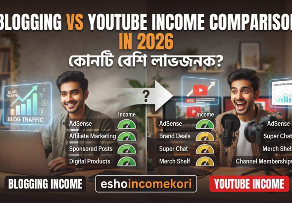Blogging vs YouTube Income Comparison in 2026: কোনটি বেশি লাভজনক?