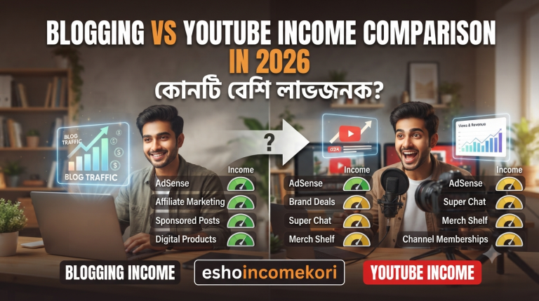 Blogging vs YouTube Income Comparison in 2026: কোনটি বেশি লাভজনক?