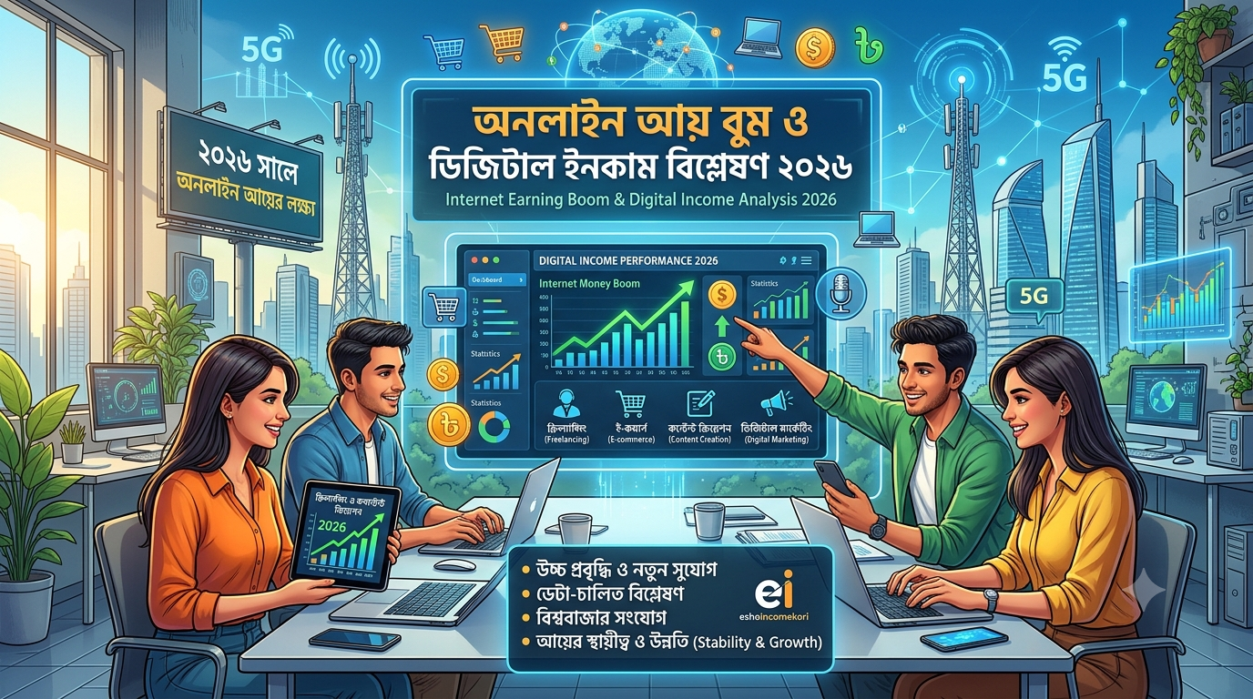 Internet earning boom অনলাইন আয় বুম ও ডিজিটাল ইনকাম বিশ্লেষণ ২০২৬