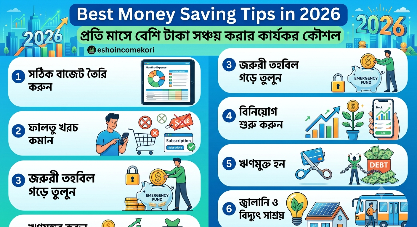 Best Money Saving Tips in 2026: প্রতি মাসে বেশি টাকা সঞ্চয় করার কার্যকর কৌশল