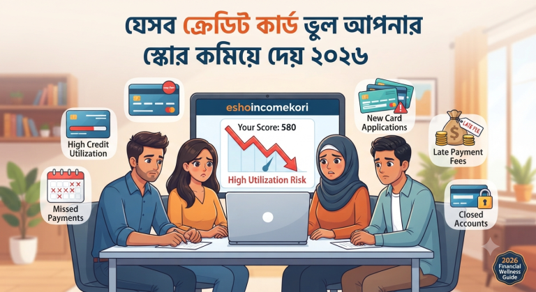 যেসব ক্রেডিট কার্ড ভুল আপনার স্কোর কমিয়ে দেয় ২০২৬ | Credit Card Mistakes That Reduce Your Score