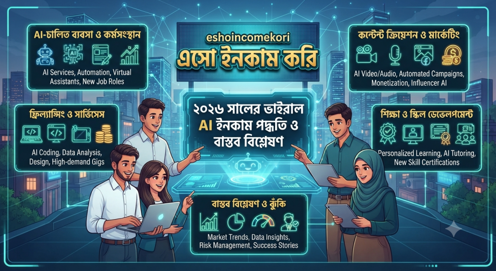 AI income method ২০২৬ সালের ভাইরাল AI ইনকাম পদ্ধতি ও বাস্তব বিশ্লেষণ