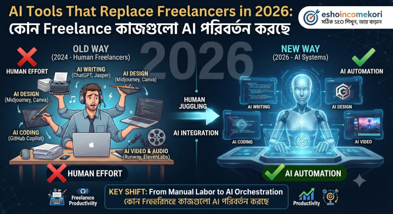 AI Tools That Replace Freelancers in 2026: কোন Freelance কাজগুলো AI পরিবর্তন করছে