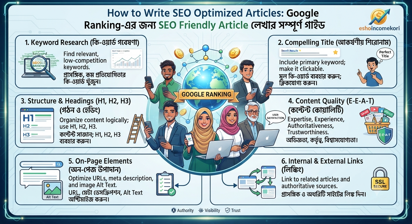 How to Write SEO Optimized Articles: Google Ranking-এর জন্য SEO Friendly Article লেখার সম্পূর্ণ গাইড