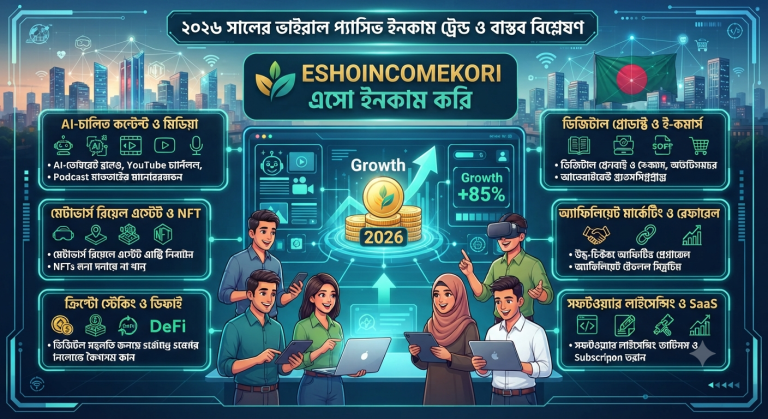 Online passive income viral method ২০২৬ সালের ভাইরাল প্যাসিভ ইনকাম ট্রেন্ড ও বাস্তব বিশ্লেষণ