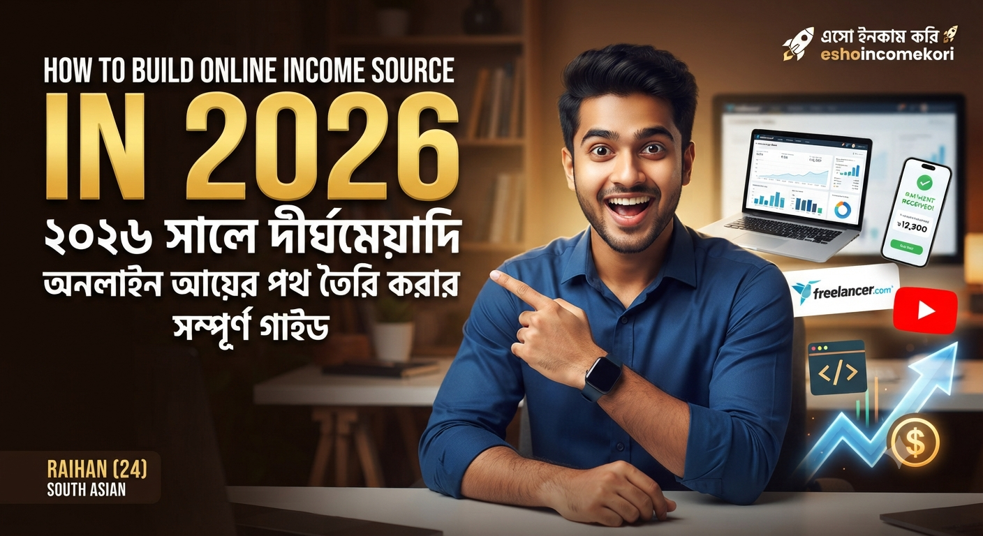 How to Build Online Income Source: ২০২৬ সালে দীর্ঘমেয়াদি অনলাইন আয়ের পথ তৈরি করার সম্পূর্ণ গাইড