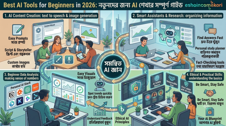 Best AI Tools for Beginners in 2026: নতুনদের জন্য AI শেখার সম্পূর্ণ গাইড
