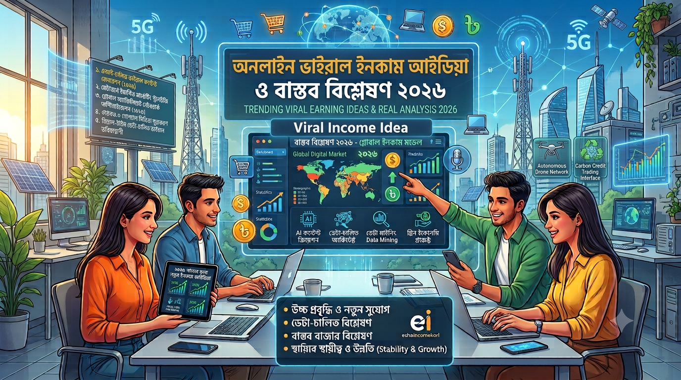 Viral income idea অনলাইন ভাইরাল ইনকাম আইডিয়া ও বাস্তব বিশ্লেষণ ২০২৬