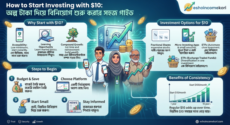 How to Start Investing with $10: অল্প টাকা দিয়ে বিনিয়োগ শুরু করার সহজ গাইড