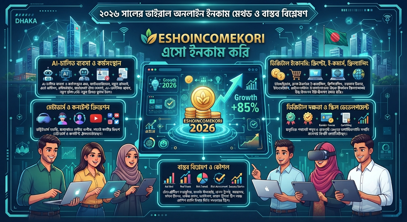 Viral Online Income Methods ২০২৬ সালের ভাইরাল অনলাইন ইনকাম মেথড ও বাস্তব বিশ্লেষণ
