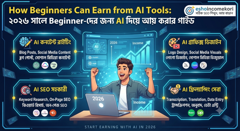 How Beginners Can Earn from AI Tools: ২০২৬ সালে Beginner-দের জন্য AI দিয়ে আয় করার গাইড