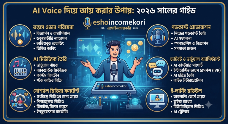 How to Make Money with AI Voice Tools: ২০২৬ সালে AI Voice দিয়ে আয় করার উপায়