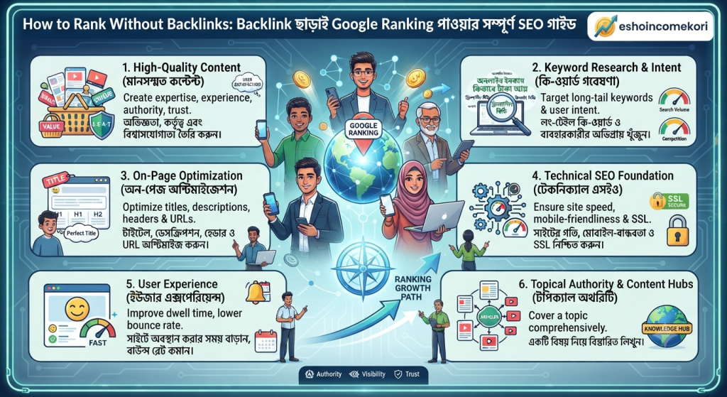 How to Rank Without Backlinks: Backlink ছাড়াই Google Ranking পাওয়ার সম্পূর্ণ SEO গাইড