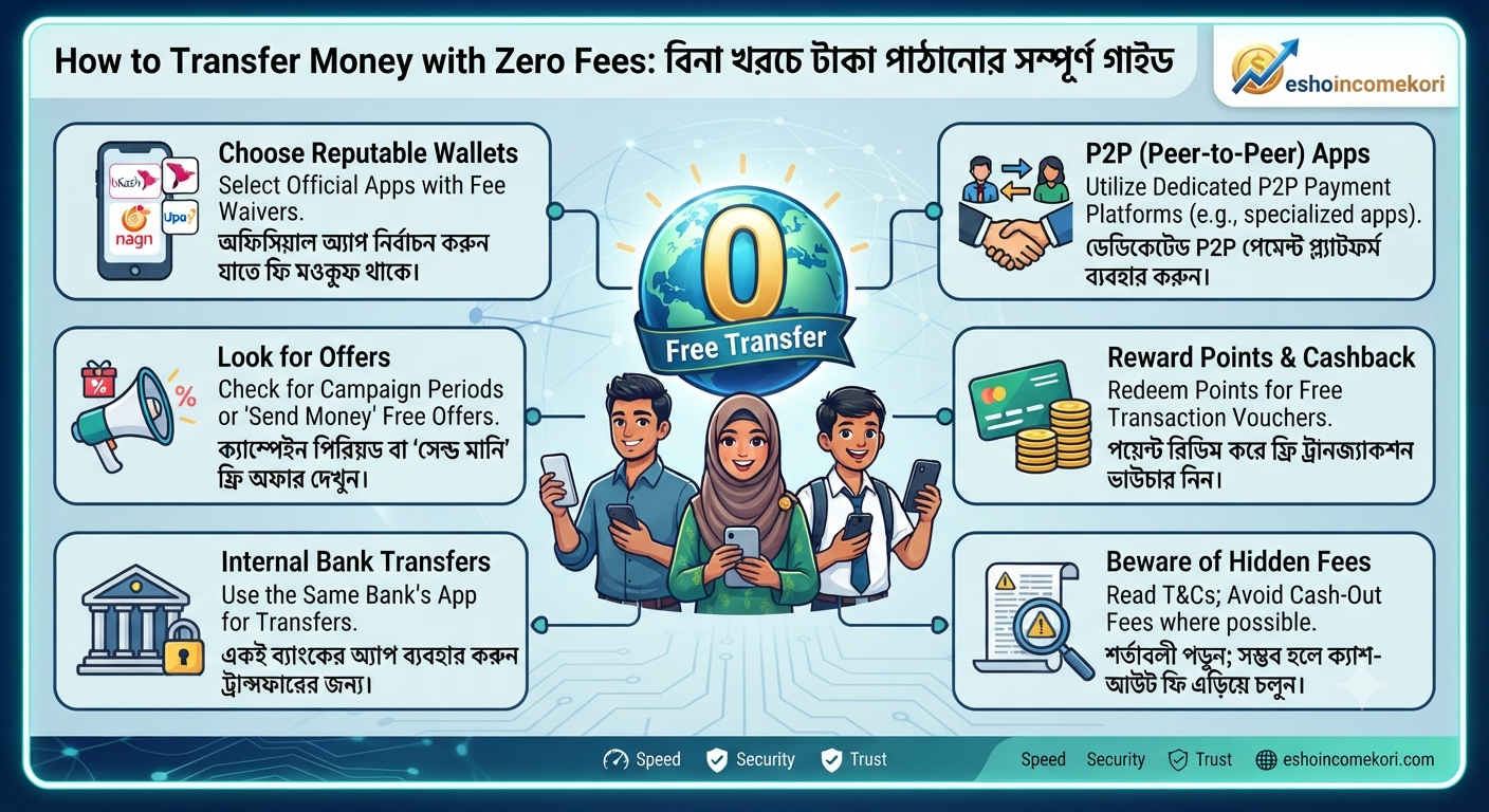 How to Transfer Money with Zero Fees: বিনা খরচে টাকা পাঠানোর সম্পূর্ণ গাইড