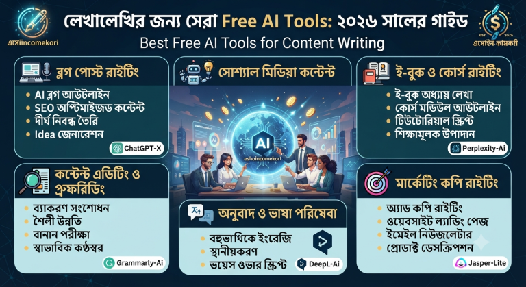 Best Free AI Tools for Content Writing: ২০২৬ সালে লেখালেখির জন্য সেরা Free AI Tools