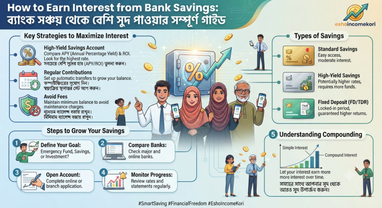 How to Earn Interest from Bank Savings: ব্যাংক সঞ্চয় থেকে বেশি সুদ পাওয়ার সম্পূর্ণ গাইড