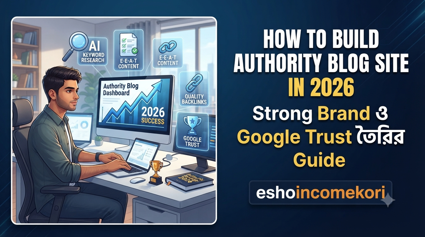 ২০২6 সালে কীভাবে একটি Authority Blog Site তৈরি করবেন জানুন। SEO, Quality Content, Backlinks, Branding এবং Audience Trust-এর মাধ্যমে একটি শক্তিশালী Blog তৈরি করার সম্পূর্ণ গাইড।