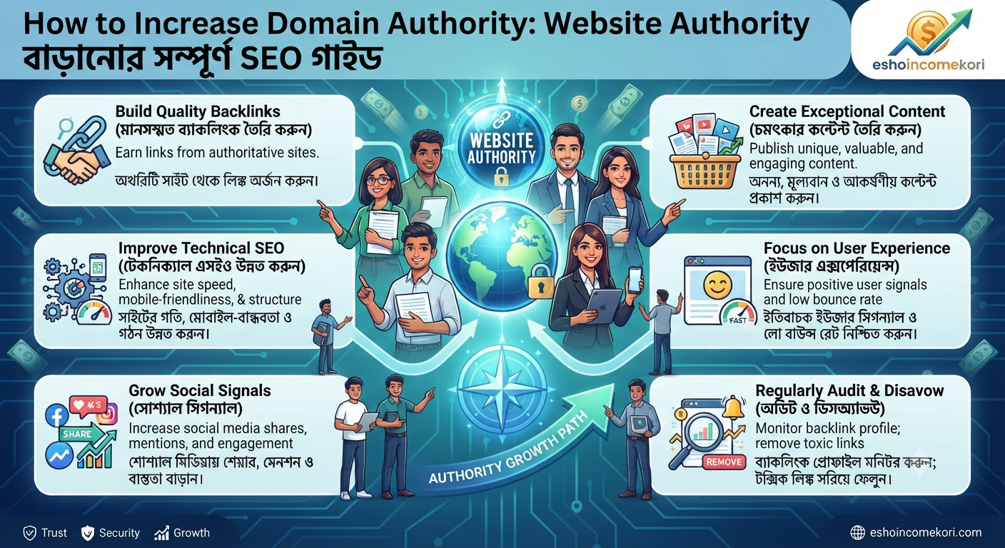 How to Increase Domain Authority: Website Authority বাড়ানোর সম্পূর্ণ SEO গাইড