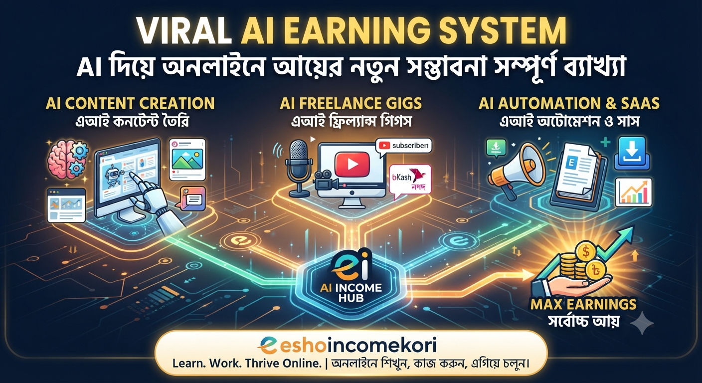 Viral AI Earning System | AI দিয়ে অনলাইনে আয়ের নতুন সম্ভাবনা সম্পূর্ণ ব্যাখ্যা