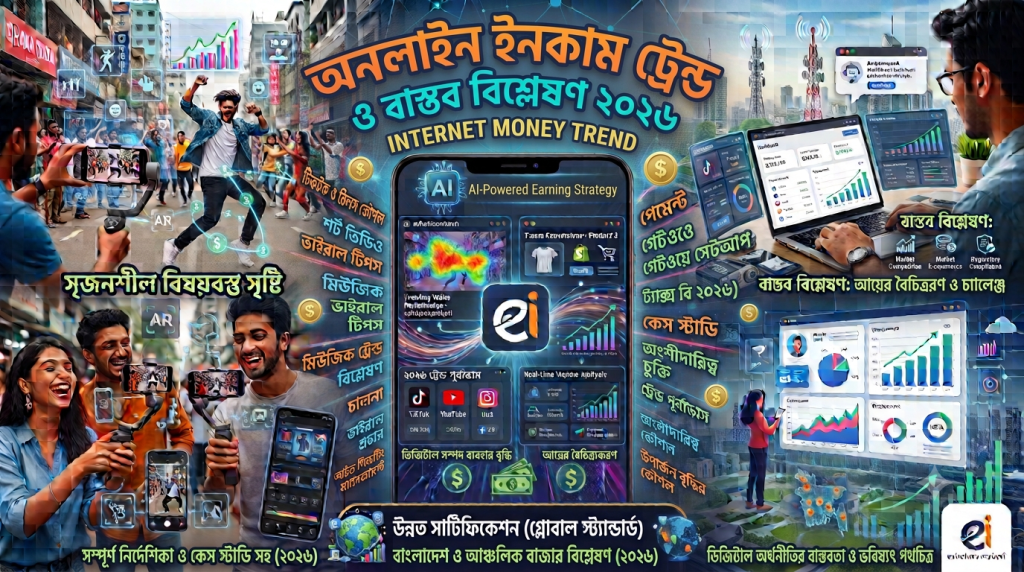 Internet money trend অনলাইন ইনকাম ট্রেন্ড ও বাস্তব বিশ্লেষণ ২০২৬