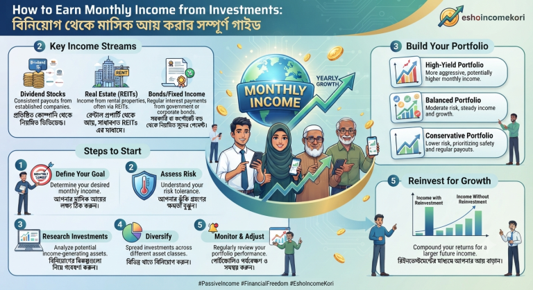 How to Earn Monthly Income from Investments: বিনিয়োগ থেকে মাসিক আয় করার সম্পূর্ণ গাইড