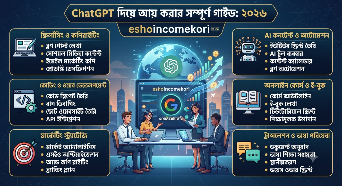 How to Earn Money Using ChatGPT: ২০২৬ সালে ChatGPT দিয়ে আয় করার সম্পূর্ণ গাইড