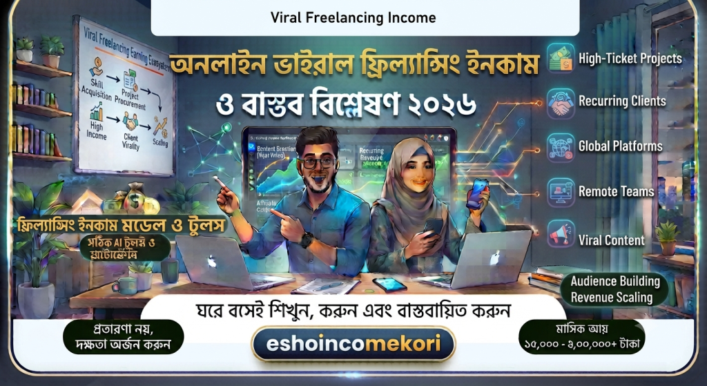 Viral freelancing income অনলাইন ভাইরাল ফ্রিল্যান্সিং ইনকাম ও বাস্তব বিশ্লেষণ ২০২৬