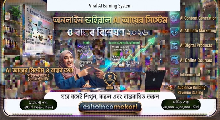 Viral AI earning system অনলাইন ভাইরাল AI আয়ের সিস্টেম ও বাস্তব বিশ্লেষণ ২০২৬