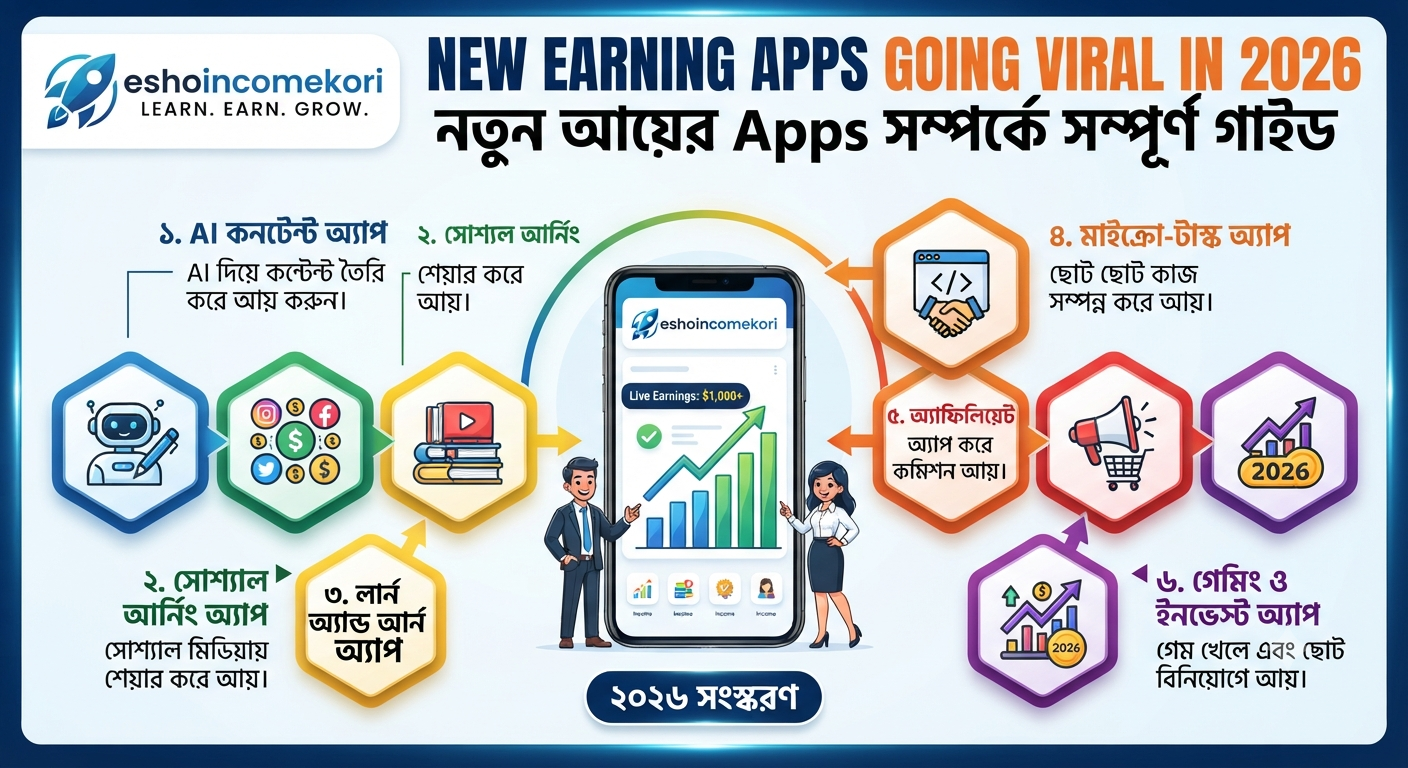 New Earning Apps Going Viral in 2026: নতুন আয়ের Apps সম্পর্কে সম্পূর্ণ গাইড