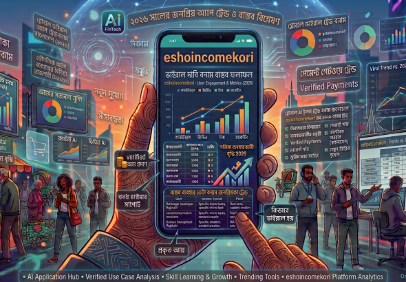 Trending apps in Bangladesh ২০২৬ সালের জনপ্রিয় অ্যাপ ট্রেন্ড ও বাস্তব বিশ্লেষণবর্তমানে ইন্টারনেটে একটি খুব জনপ্রিয় বাক্য দেখা যাচ্ছে Trending apps in Bangladesh এই ধরনের কনটেন্ট সাধারণত এমন মোবাইল অ্যাপকে বোঝায় যেগুলো খুব দ্রুত জনপ্রিয় হয়ে উঠছে এবং মানুষ বিনোদন, কাজ, যোগাযোগ বা ইনকামের জন্য ব্যবহার করছে