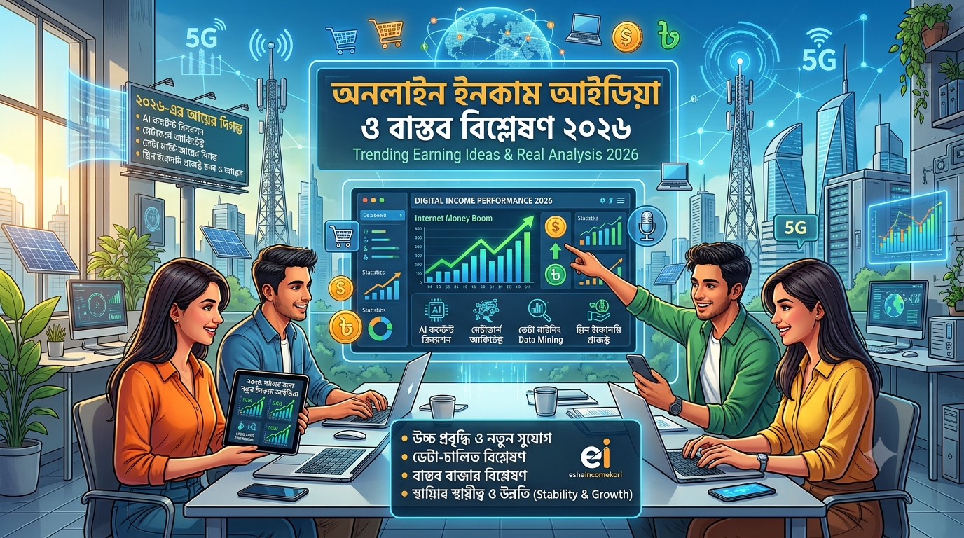 Trending earning idea অনলাইন ইনকাম আইডিয়া ও বাস্তব বিশ্লেষণ ২০২৬