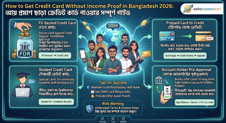 How to Get Credit Card Without Income Proof in Bangladesh 2026: আয় প্রমাণ ছাড়া ক্রেডিট কার্ড পাওয়ার সম্পূর্ণ গাইড