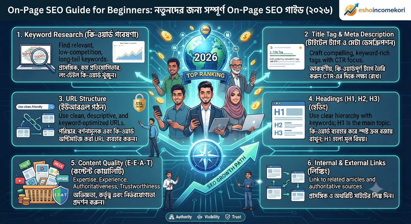 On-Page SEO Guide for Beginners: নতুনদের জন্য সম্পূর্ণ On-Page SEO গাইড (২০২৬)