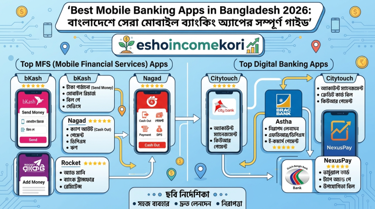 Best Mobile Banking Apps in Bangladesh 2026: বাংলাদেশে সেরা মোবাইল ব্যাংকিং অ্যাপের সম্পূর্ণ গাইড