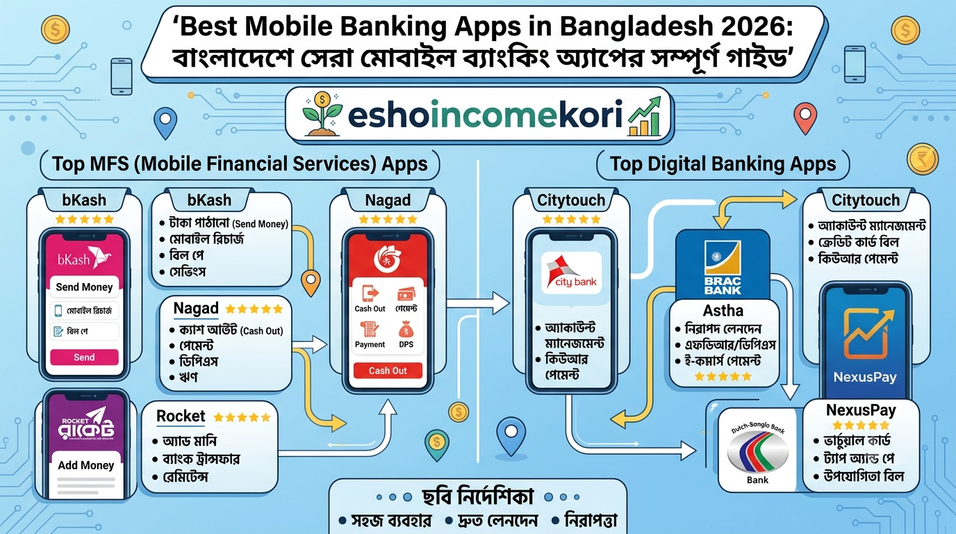 Best Mobile Banking Apps in Bangladesh 2026: বাংলাদেশে সেরা মোবাইল ব্যাংকিং অ্যাপের সম্পূর্ণ গাইড