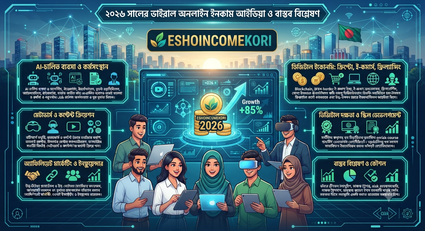 Online Earning Ideas ২০২৬ সালের ভাইরাল অনলাইন ইনকাম আইডিয়া ও বাস্তব বিশ্লেষণ