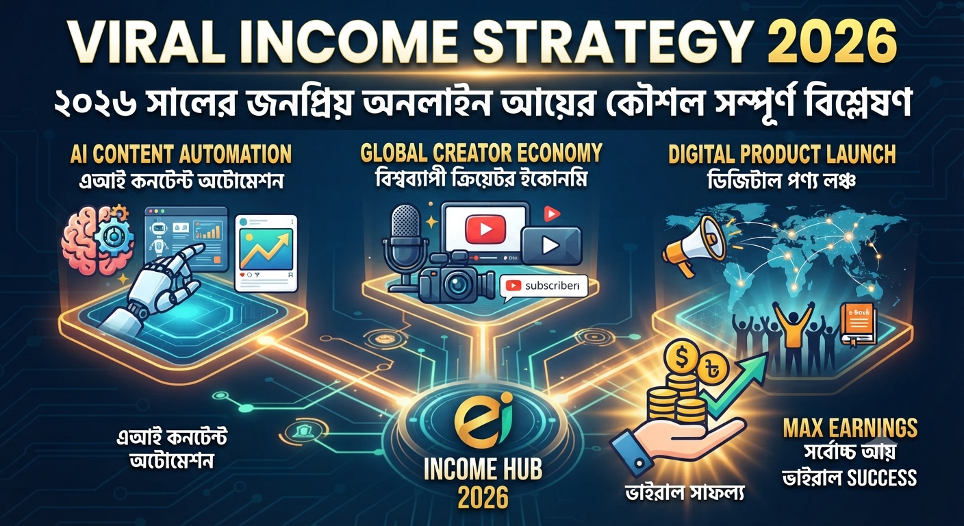 Viral Income Strategy 2026 | ২০২৬ সালের জনপ্রিয় অনলাইন আয়ের কৌশল সম্পূর্ণ বিশ্লেষণ