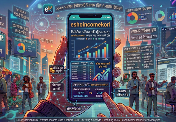 Digital Viral Money Trend ২০২৬ সালের ইন্টারনেট ইনকাম ট্রেন্ড ও বাস্তব বিশ্লেষণবর্তমানে ইন্টারনেটে একটি বিষয় খুব বেশি দেখা যাচ্ছে Digital viral money trend এই ধরনের কনটেন্ট সাধারণত এমন অনলাইন ইনকাম আইডিয়া, অ্যাপ, টুল বা সিস্টেমকে বোঝায় যেগুলো খুব দ্রুত সোশ্যাল মিডিয়ায় ছড়িয়ে পড়ে এবং মানুষ মনে করে এগুলো ব্যবহার করে সহজে বা দ্রুত টাকা আয় করা সম্ভব