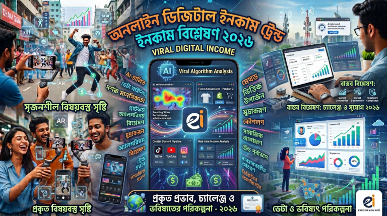 Viral digital income অনলাইন ডিজিটাল ইনকাম ট্রেন্ড ও বাস্তব বিশ্লেষণ ২০২৬
