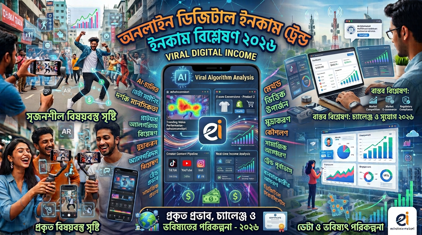 Viral digital income অনলাইন ডিজিটাল ইনকাম ট্রেন্ড ও বাস্তব বিশ্লেষণ ২০২৬